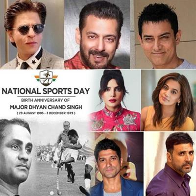 National Sports Day 2022 : SRK, Aamir, Salman, Akshay, Priyanka etc, why no respect for Dhyan Chand and post on sports today
