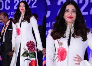  Aishwarya Rai attends the 80th All India Ophthalmological Conference in white outfit