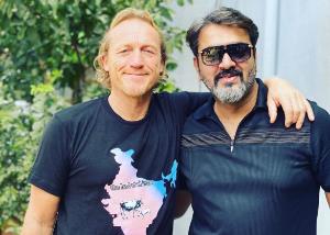Aryeman Ramsay shakes hands with Game OF Thrones Actor, Jerome Flynn