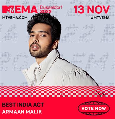 Pop icon Armaan Malik nominated for MTV Europe Music Awards 2022!