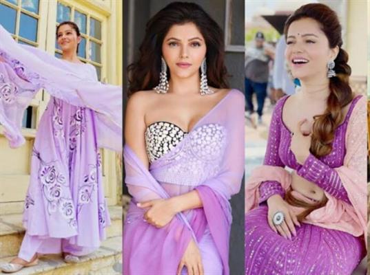 Happy Birthday: Rubina Dilaik flaunts her lavender outfits