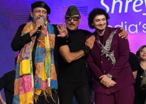 Bad Boy : Mithun, Govinda, Suniel Shetty, Jackie shroff attend the grand pre-release event of Namashi Chakraborty and Amrin starrer