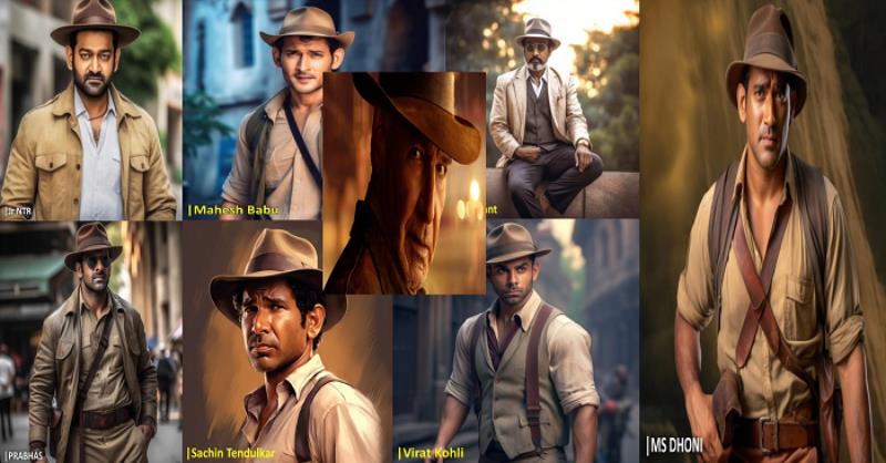 Indiana Jones: JR. NTR, Prabhas, Rajnikant, Mahesh Babu, MS Dhoni and other famous Indians transformed into Indiana Jones in a mind-blowing AI reveal
