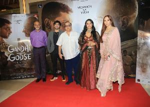 It was a Star studded screening of Gandhi Godse Ek Yudh