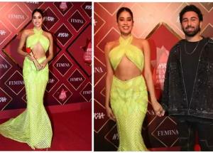 Janhvi Kapoor looks stunning in this pretty yellow and green dress