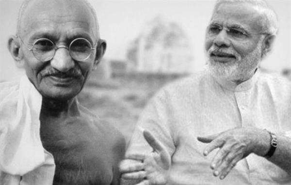 PM Narendra Modi and Mahatma Gandhi (image combined for illustration purpose)
