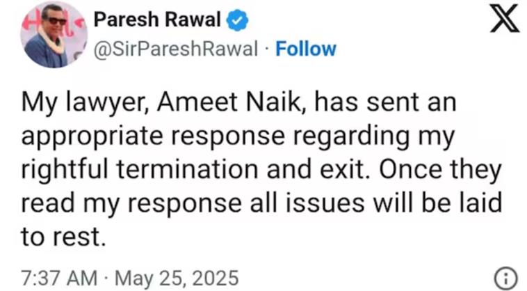 Hera Pheri 3: Paresh Rawal’s lawyer issues statement and hopes Akshay Kumar will accept the ‘reality’, details inside 