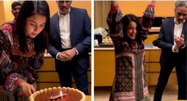 Punjabi kudi  Shehnaaz Gill’s midnight birthday celebrations has her cutting 3 cakes