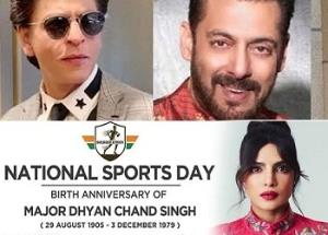 National Sports Day 2022 : SRK, Aamir, Salman, Akshay, Priyanka etc, why no respect for Dhyan Chand and post on sports today