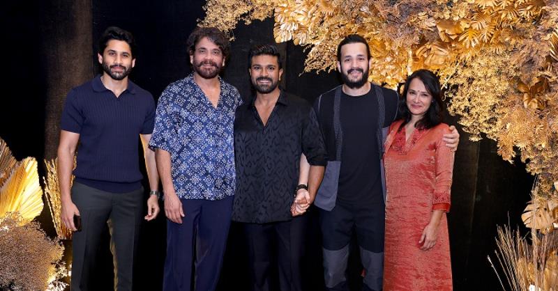 Global Star Ram Charan's birthday bash was a star studded event. Watch pics
