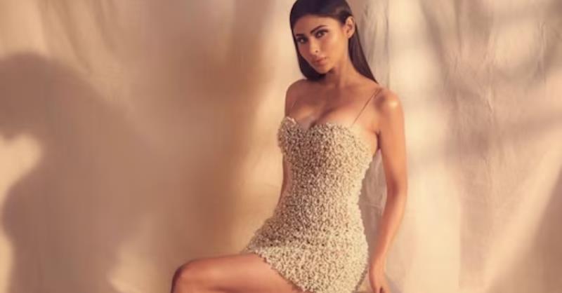 Mouni Roy looks hot in mini pearl dress