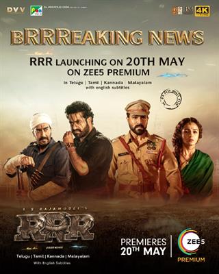 ZEE5 to bring the World Digital Premiere of 'RRR' at zero additional cost