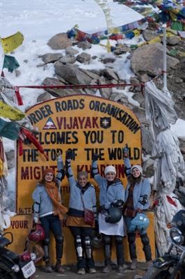 'Dhak Dhak' cast and crew becomes the first Hindi film unit to ride from Delhi to Khardung La - the world's highest motorable pass