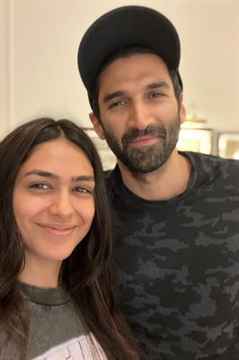 Mrunal Thakur reunites with Gumrah co-star, Aditya Roy Kapur in Delhi