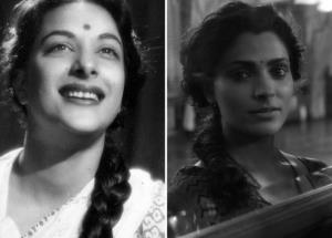 Saiyami Kher new look inspired by Nargis Dutt in the latest black and white picture of her from an upcoming movie