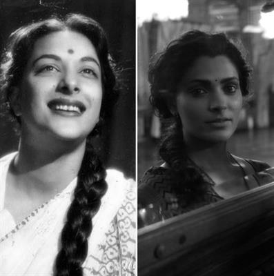 Saiyami Kher new look inspired by Nargis Dutt in the latest black and white picture of her from an upcoming movie