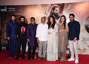 Director Mani Ratnam’s magnum opus ‘PS-1’ team at a promotional event in Mumbai