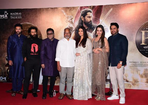 Director Mani Ratnam’s magnum opus ‘PS-1’ team at a promotional event in Mumbai