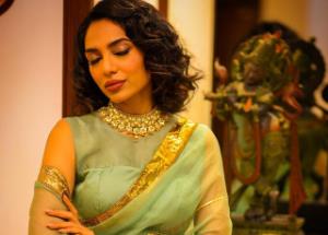 Sobhita Dhulipala looks ravishing as she made a stunning appearance in an olive green saree