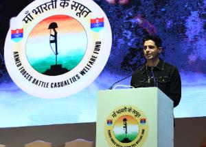 Sidharth Malhotra attends the launch ceremony of the 'Maa Bharati Ke Sapoot’ 