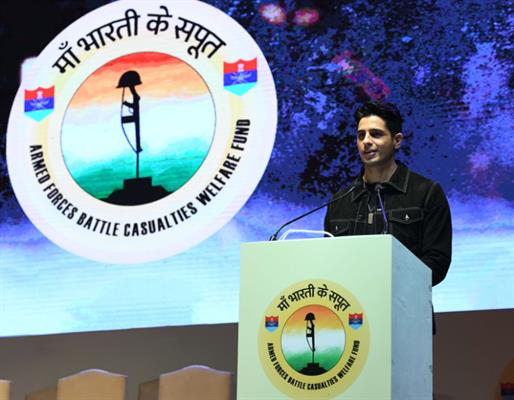 Shershaah Sidharth Malhotra attends the launch ceremony of the 'Maa Bharati Ke Sapoot’ 