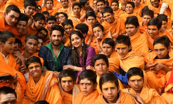 Zaid Khan & Sonal Monteiro in a still from Banaras 